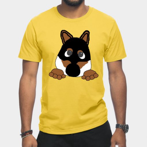 shiba black and tan peeking cartoon