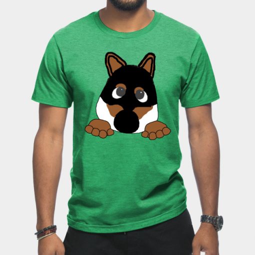 shiba black and tan peeking cartoon