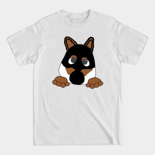 shiba black and tan peeking cartoon