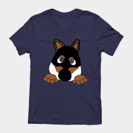 shiba black and tan peeking cartoon