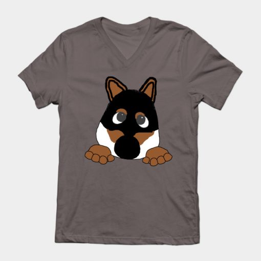 shiba black and tan peeking cartoon