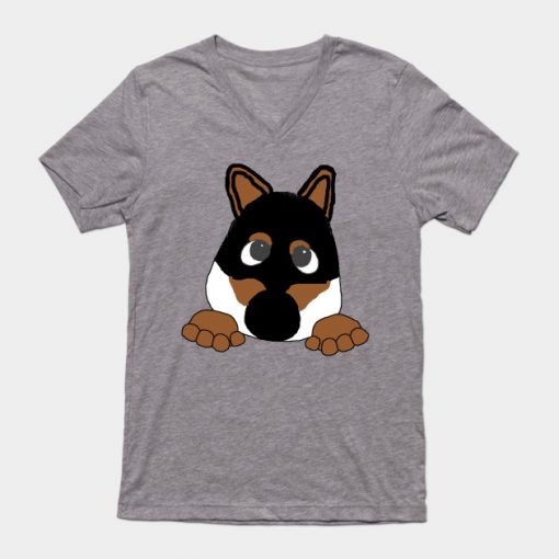 shiba black and tan peeking cartoon