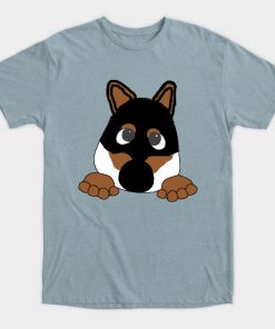 shiba black and tan peeking cartoon