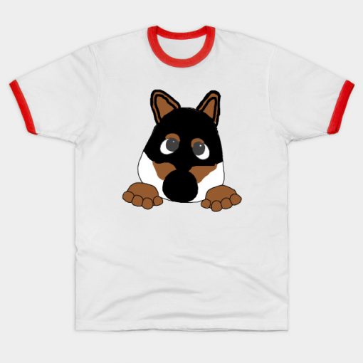 shiba black and tan peeking cartoon