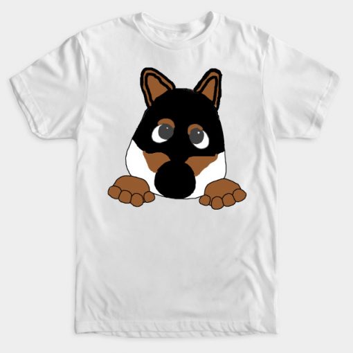 shiba black and tan peeking cartoon