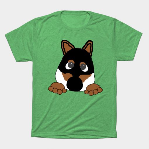 shiba black and tan peeking cartoon