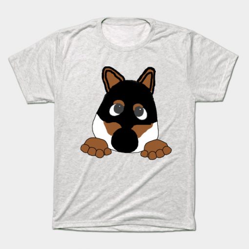 shiba black and tan peeking cartoon