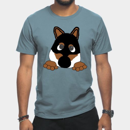 shiba black and tan peeking cartoon